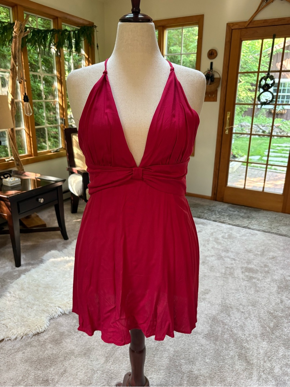 NWOT Cupshe Look Alive Red Halter Mini Dress - Picture 3 of 8